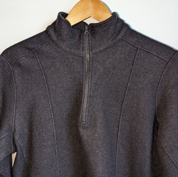 IBEX Dark Grey Athletic Merino Wool Long Sleeves Half-Zip Sweater Size Large - Picture 4 of 12